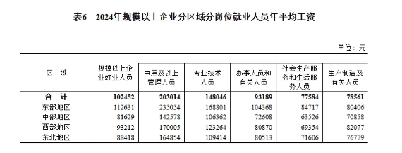 2024年度城鎮(zhèn)單位就業(yè)人員年平均工資情況